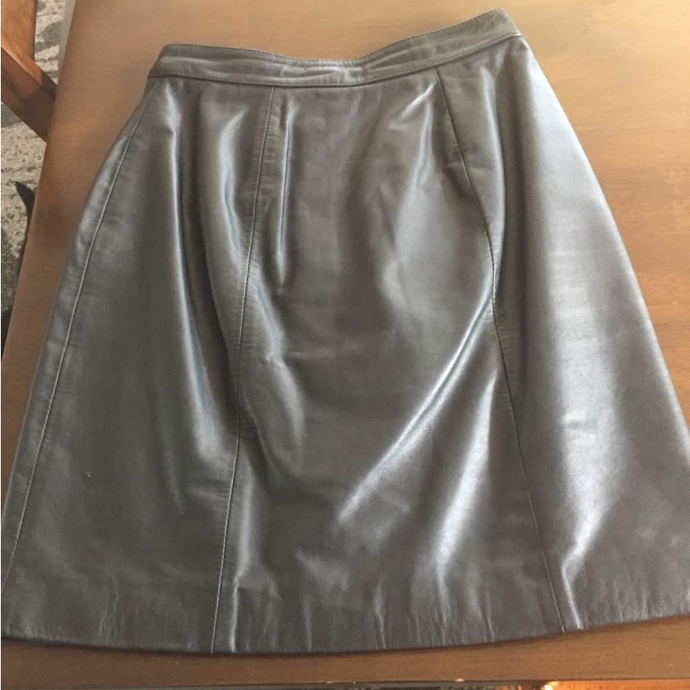 Women’s black leather skirt